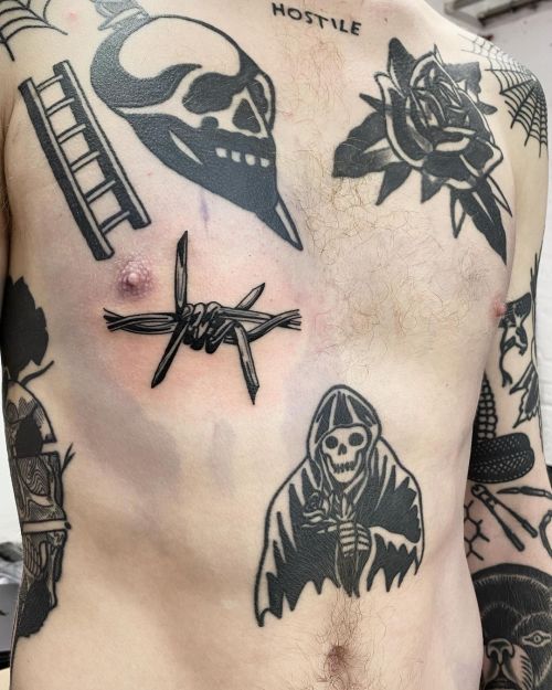 ig: racotattoo belly;blackw;reaper;skull;stairs;wire