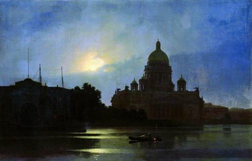 View of the Isaac Cathedral on a Moonlit Night, Arkhip Kuindzhi, 1869