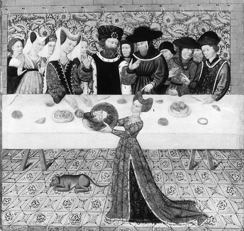 Salome holds the head of the Baptist&hellip;. dog hides just in case&hellip;.Salome with the
