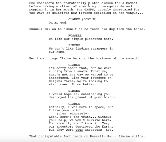 Welcome to Sanctum! Here’s the first of our script to screens for episode 603, written by Drew Lindo and directed by a long time part of The 100 family, Dean White. 