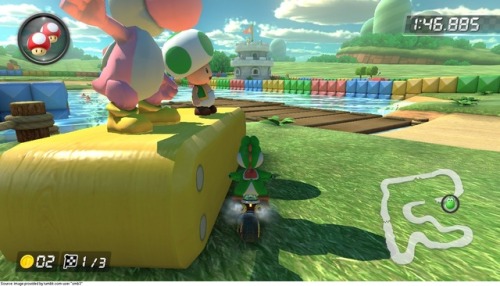 suppermariobroth: Recent Nintendo games have included giant Yoshis. Top: Giant Yoshi in Donut Plains