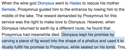 teenageliteraryhedgehog:  forgotaboutdrea:  rnyfh:  in this house we stan dionysus!  #Hermes: he’s dead Dionysus you don’t actually have to do this #Dionysus [polishing his giant wooden dildo]: I made a PROMISE (x)   How do Greek Myths keep suprising