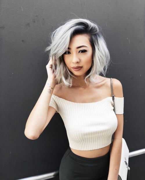 world-of-asian-beauties: @hilisaa Platinum silver by the amazing @bescene making my hair color dream