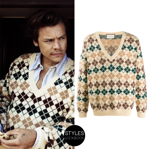 styleslookbook: In the Adore You music video, Harry is wearing a Gucci argyle knit jumper from the F