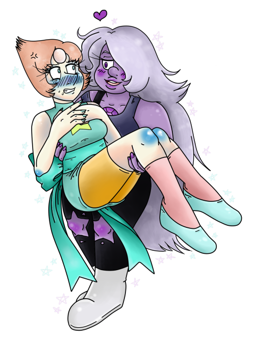 little-miss-cheesepuff:  A super tsundere Pearl being carried by a smug Amethyst Sorry I love this ship so much ;w; 