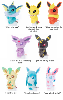 pokemon-personalities:  the eeveelution family