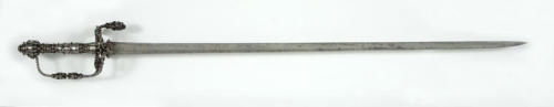 art-of-swords:  European Backsword Dated: circa 1650 — 1660 Culture: Western European Medium: steel Measurements: overall length, 96 cm; blade length, 79.3 cm; blade width, 2.3 cm; hil length, 17.5 cm; hilt width, 11 cm Inscriptions: “IVNTILIA