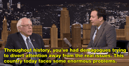 salon:  Watch Bernie Sanders curse out Donald Trump demagoguery