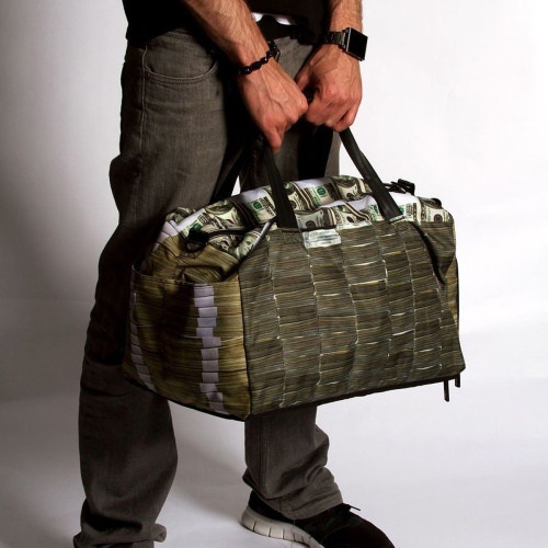 digitalramen: Sprayground’s Money Stacks duffle bag lets you fake it till you make it.