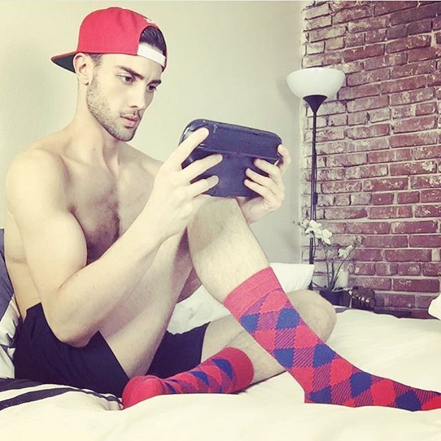 hot4soxdfw:  sockedboys:  Super Cutie, @travisbryantnyc, in his super gingham socks.