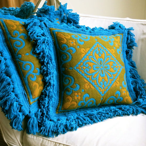 Italian Wool Damask Pillow Cover //JeniSandbergVintage
