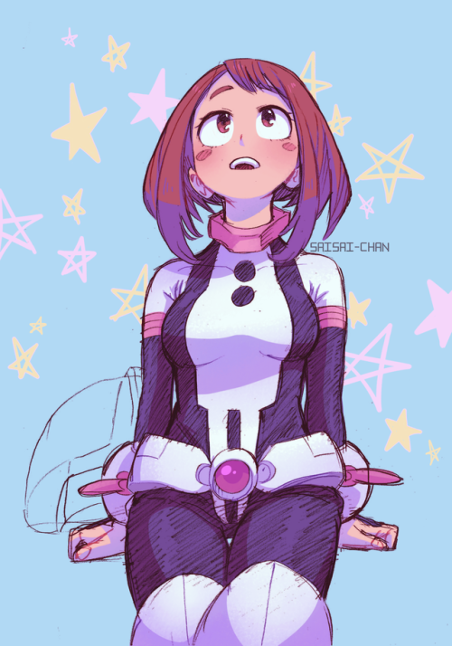 saisai-chan:  Ochako  Uraraka & S T A R S ☆ been in a manga coloring mood lately