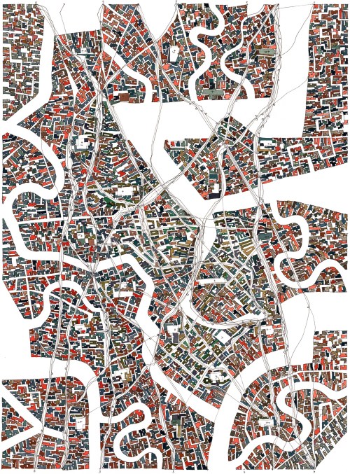  « Town untitled » Drawing 51x37cm on paper 75x55cm  - 2021 Fabrice Clapiès 