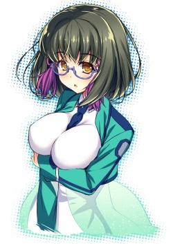 abaslev:  breast hold mahouka koukou no rettousei megane raiou seifuku shibata mizuki | yande.re