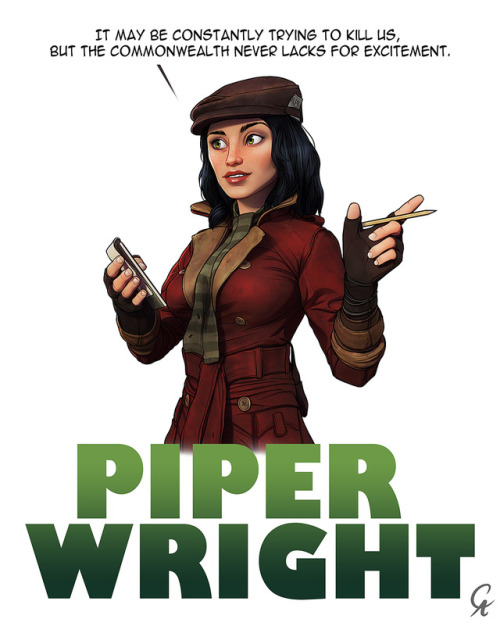 cameronaugust:Piper Wright - Fallout 4This has been my favorite character to draw so far, I love thi