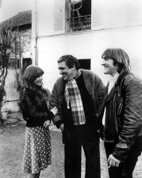 Maurice Pialat, Gérard Depardieu and Isabelle Huppert on set of “Loulou”, 1980.