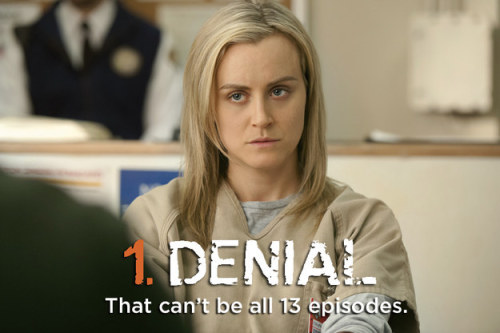 ponies-n-stuff:  The 5 Emotional Stages of Finishing “Orange is the New Black” via Buzzfeed 