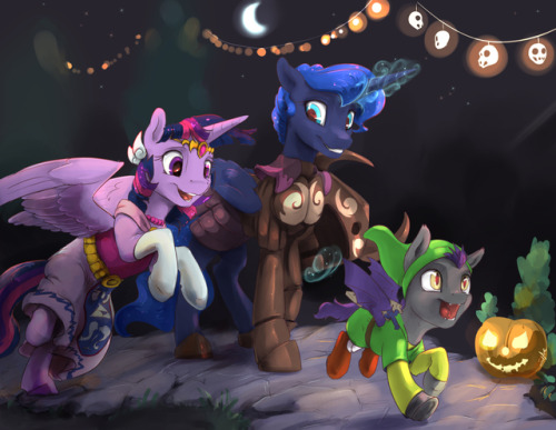 silfoearts:  Commissions/leftover Patreon rewards for @joulesinthemoon Top: Lemon the witch with her familiar, Buggy Bottom: Tuna fam dressed as Zelda:Spirit Tracks characters for Halloween/Nightmare Night 