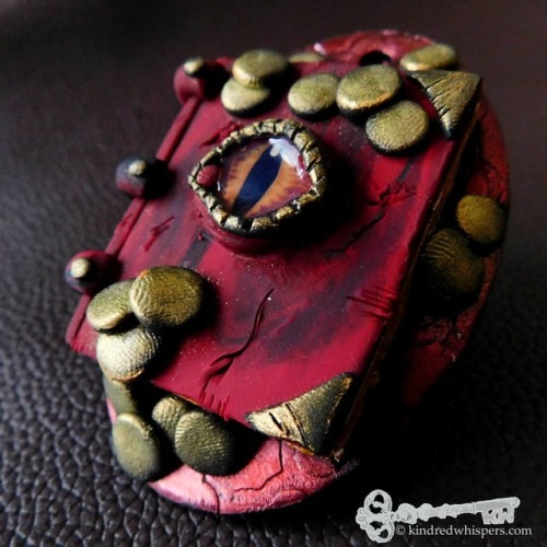 The new Red Dragon Tome Icon. Enchanted from polymer clay. The dragon&rsquo;s eye was made by Iv