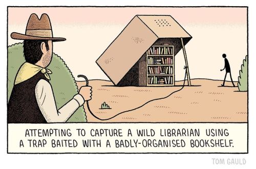 My cartoon for yesterday’s @gdnsaturday #librarians #bookshelves #trapshttps://www.instagram.com/p