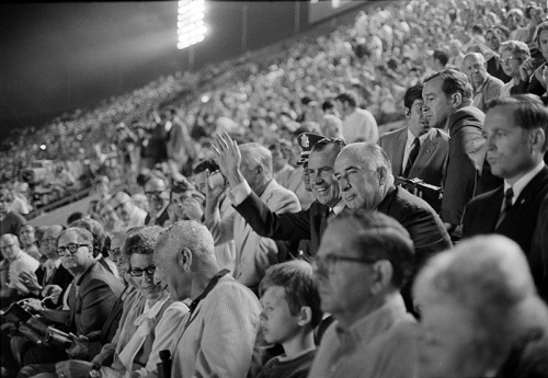 #OTD 8/23/1969 President Nixon and Attorney General John Mitchell attended a Los Angeles Rams vs Kan