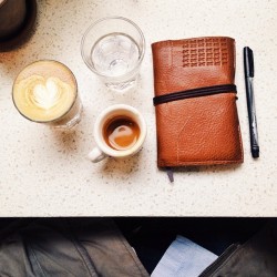 organicafe:  killianandco:  Rain outside, coffee inside. Also, really happy with my @thisisground moleskine cover, everywhere I go I get compliments on it. #CoffeeBarRedding  ➳ 