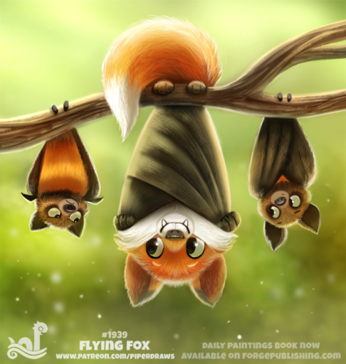 bartenderbymoonlight: Daily Paint 1939# Flying Fox by Cryptid-Creations 