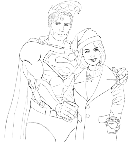Holiday WIP with Mr. and Mrs. Superman. Meant to post this around Christmas, got so busy with the ho
