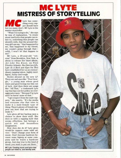 MC Lyte, pictured in a 1991 Rap Express profile, headlines the Rock Steady Crew Anniversary concerts