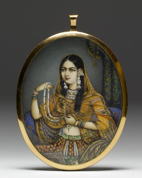 Portrait Miniature of an Indian Courtesan,1830-50