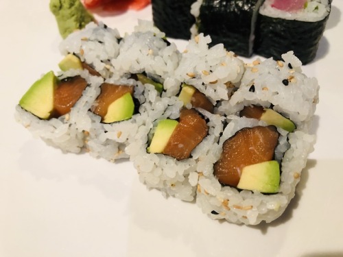 Salmon avocado roll from E Sushi.