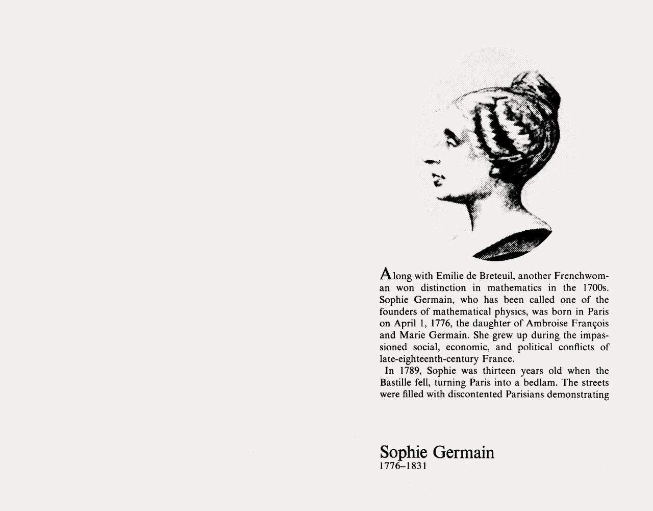 garadinervi:  Women in Mathematics: Sophie Germain, by Lynn M. Osen, The MIT Press,