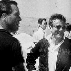 jamesdeaner:   Candid footage of James Dean at a race in Santa Barbara, 1955.  