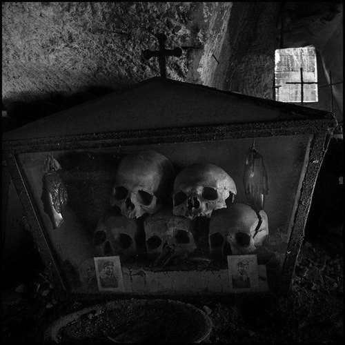 Porn photo  Skulls at the Fontanelle cemetery caves,