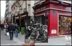 jedavu:Nostalgic Then-And-Now Photographs Show The Liberation Of Paris From Nazi Forces by  Parisian photographer Julien Knez
