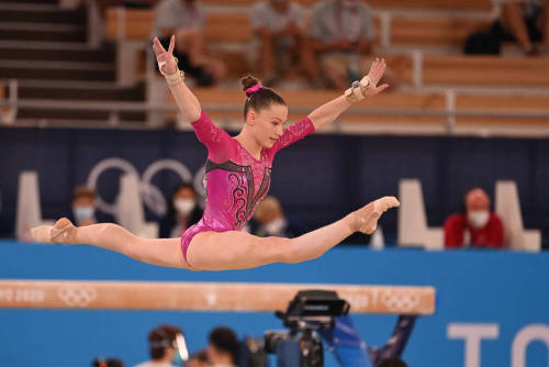 agathacrispies:Vladislava Urazova of Team ROC competes on Floor during Women’s Artistic Gymnas