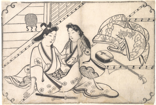sumi-no-neko: 菱川師宣 Hishikawa Monorobu (1618 - 1694)Two Lovers, ca. 1675–80