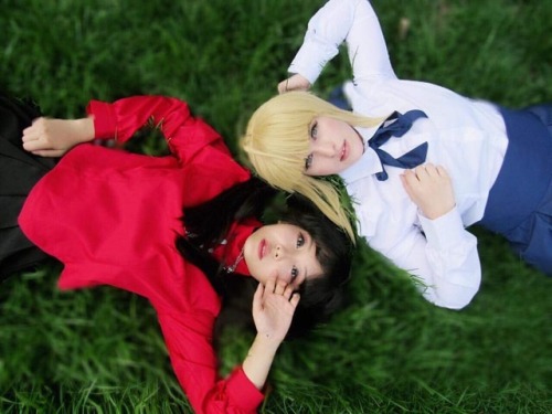 “Fate&hellip;its a never ending cycle&hellip;” photo by @distractedcosplay Rin- @poison_jen Saber- @