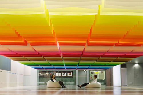 odditiesoflife:  100 Colors The French-born and Tokyo-based architect and artist, Emmanuelle Moureaux, is famous for her use of candy-hued colors in many of her works including her current project, 100 Colors, presented at the Shinjuku Creators Festa