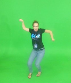 coolcaiti:  I just found this picture of me from RTX 2011. I’m in front of a green screen, which means the editing possibilities are endless! Let’s see what you’ve got! 