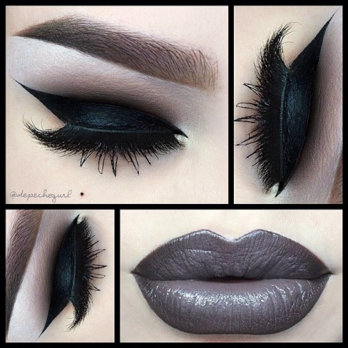 moshbrotatoes:  socialpsychopathblr: Instagram: @depechegurl   I swear I thought I saw Kat Von D make makeup tutuorials for all these but w/e