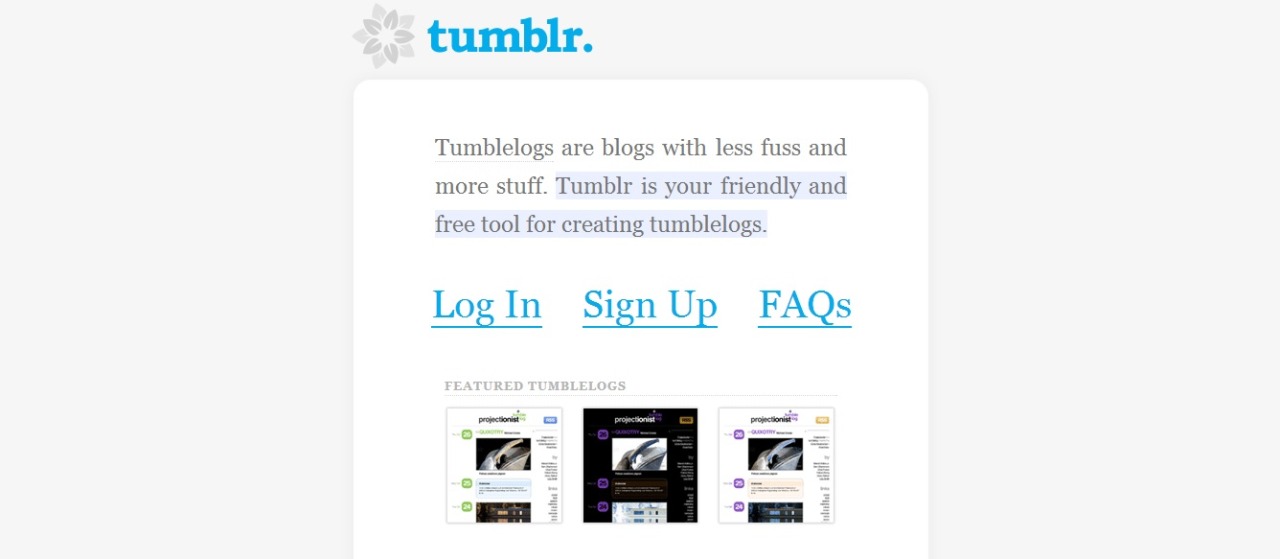 the-doctors-chucks:  dulect:  tonyabbot:  what did tumblr look like when it was first