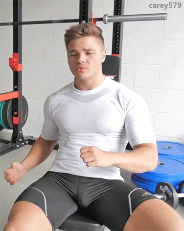 thosetights: carey579: YouTube Hunk Of The Day Tyson Fitness  What a bulge, and I love that he&rsquo