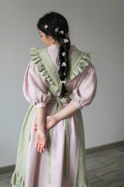 snootyfoxfashion: Meg Pinafore Dress in Olive Green from LittleWomenAtelier