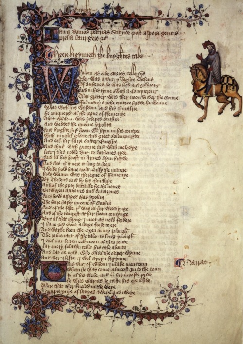 theaebarber: The first page of The Knight’s Tale from the Ellesmere manuscript, which you can 