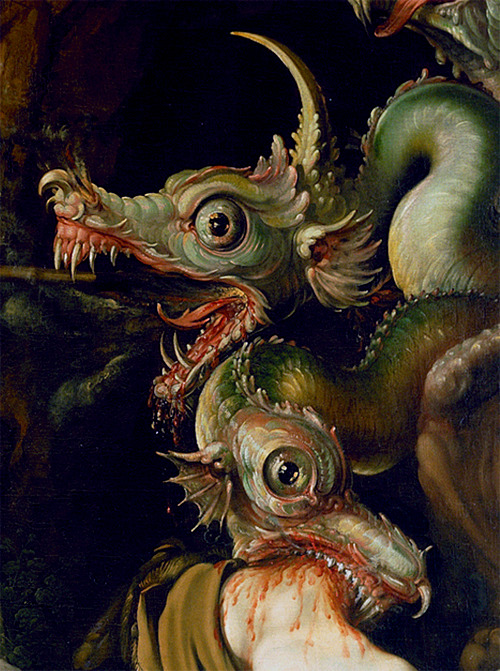 detailsdetales: Cadmus Slays the Dragon (c. 1573 - 1617) Hendrik Goltzius
