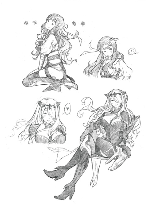 waifu sketches from instagram ! and a badass wyvernHusbando editionThese are sketches from my FE Ske