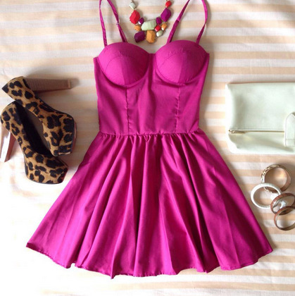 Porn photo sassitudedotca:  Fuchsia Bustier Dress |