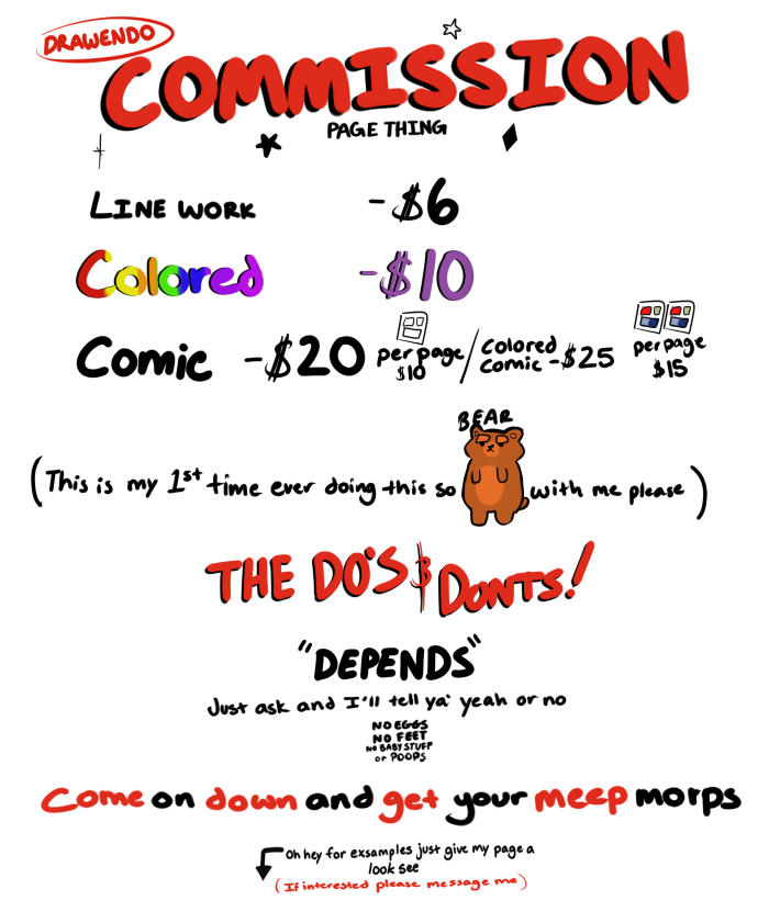 Now accepting commissions!I’ve been getting asks about this and now I came around