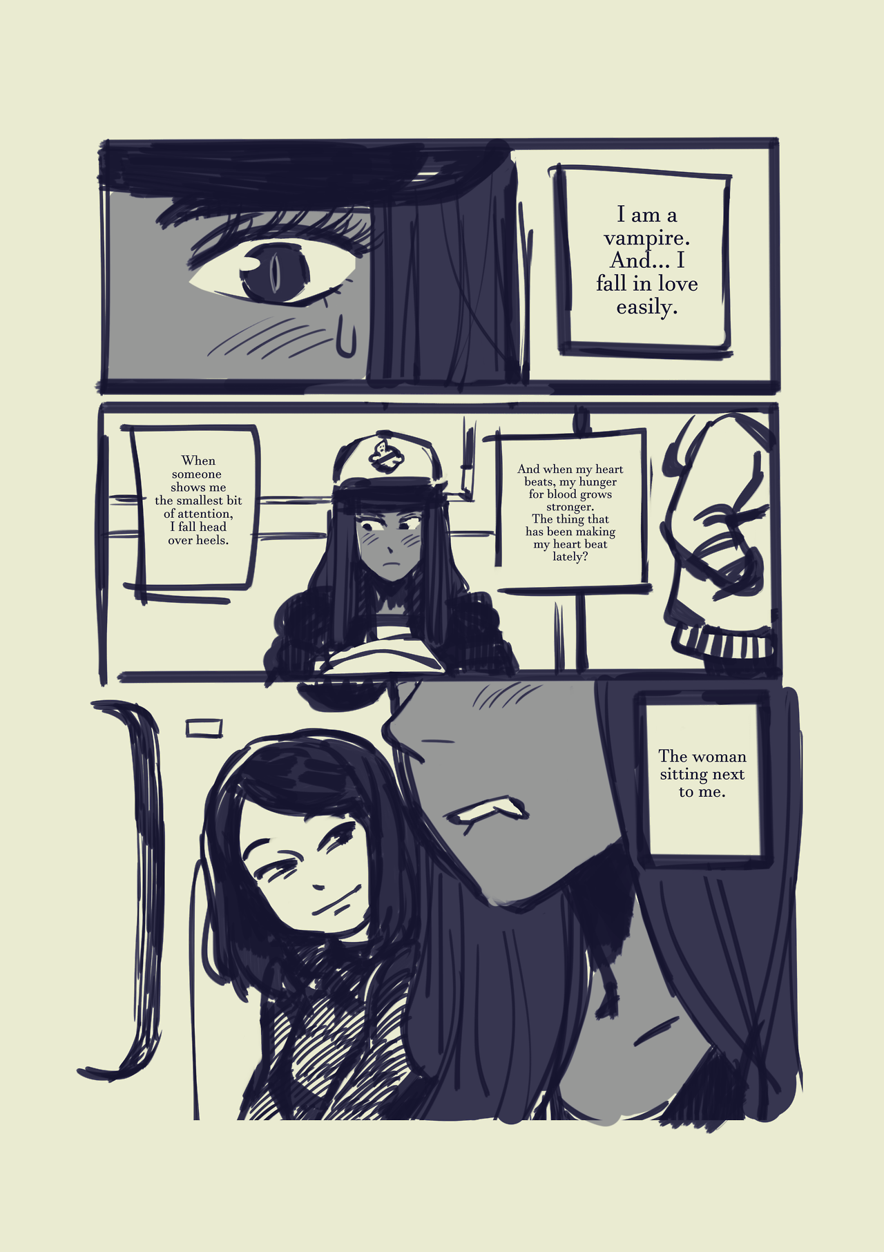 raitoskitchen: HOPELESS ROMANTIC 🦇💕My comic from last Halloween :^) Please